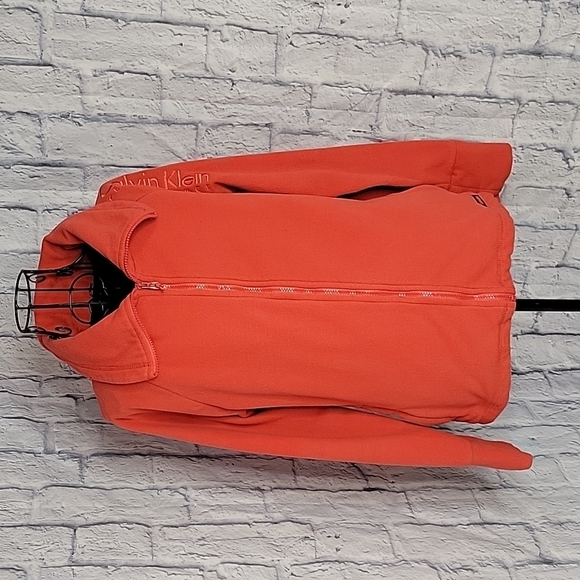 CALVIN KLEIN PERFORMANCE‎ Red Fleece Jacket Small - Picture 1 of 8